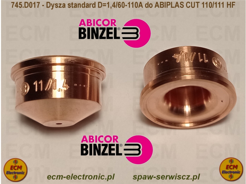 Dysza plazmowa D=1,4/60-110A, 745.D017 do ABIPLAS CUT-110/111 HF